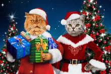 Load image into Gallery viewer, The first Santa and Mrs. Claus custom pet portrait
