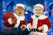 Load image into Gallery viewer, The second Santa and Mrs. Claus custom pet portrait

