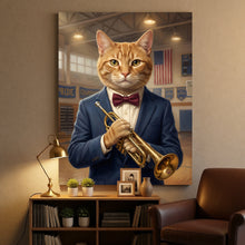 Load image into Gallery viewer, The Jazz Saxophonist - dog canvas art
