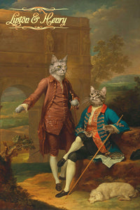 Two Gentlemen in Rome two pets portrait