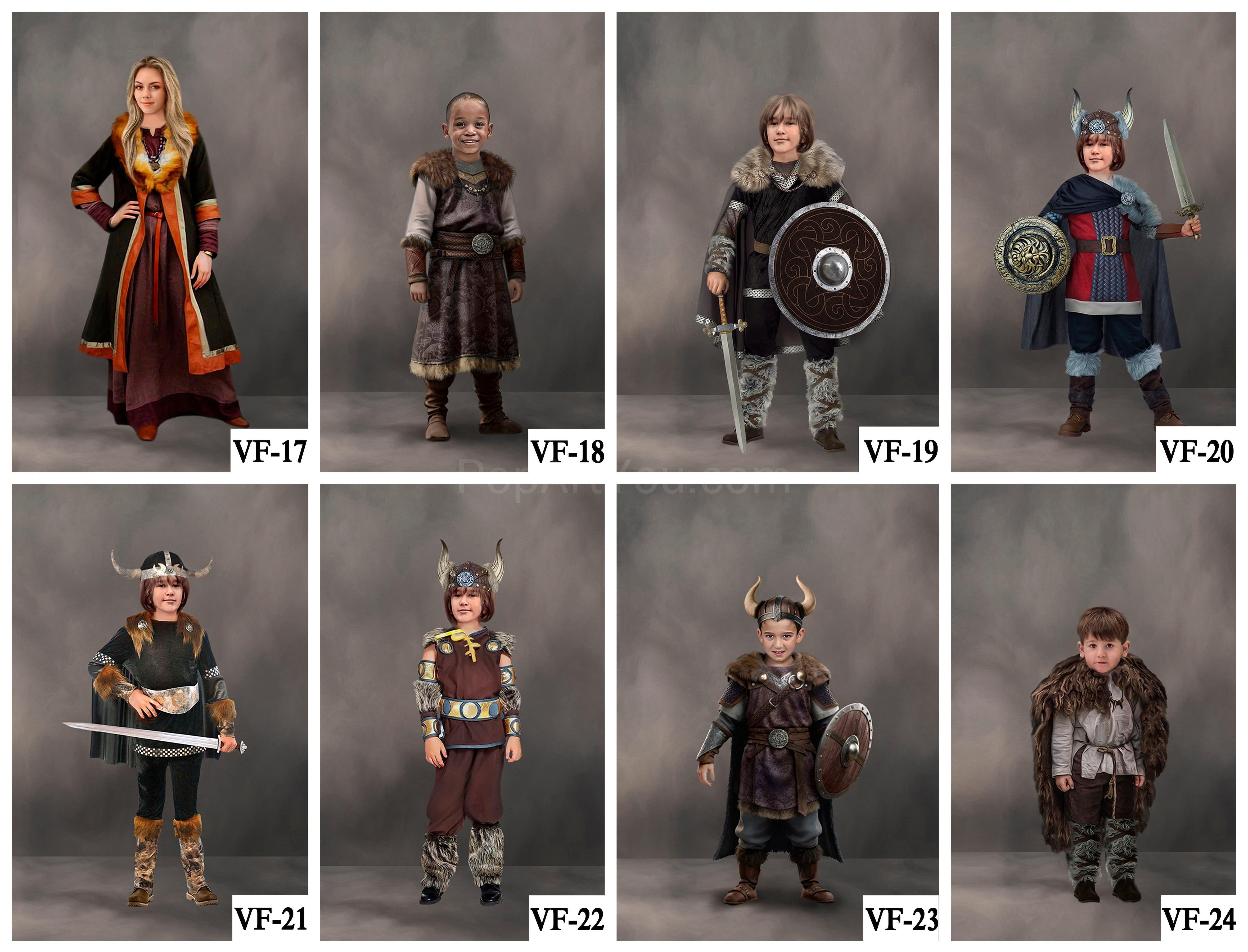 Viking family template for any family combination portrait