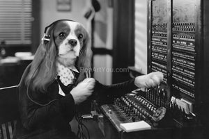 Telegraph operator retro pet portrait