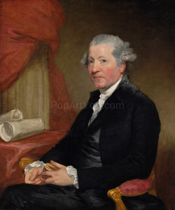 The portrait shows an elderly man wearing a black royal suit
