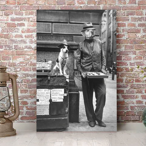 Street vendor retro pet portrait