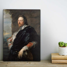 Load image into Gallery viewer, On the table next to a cactus is a portrait of a man dressed in a historical costume
