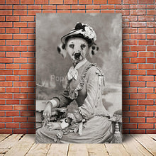 Load image into Gallery viewer, The lady at the table retro pet portrait
