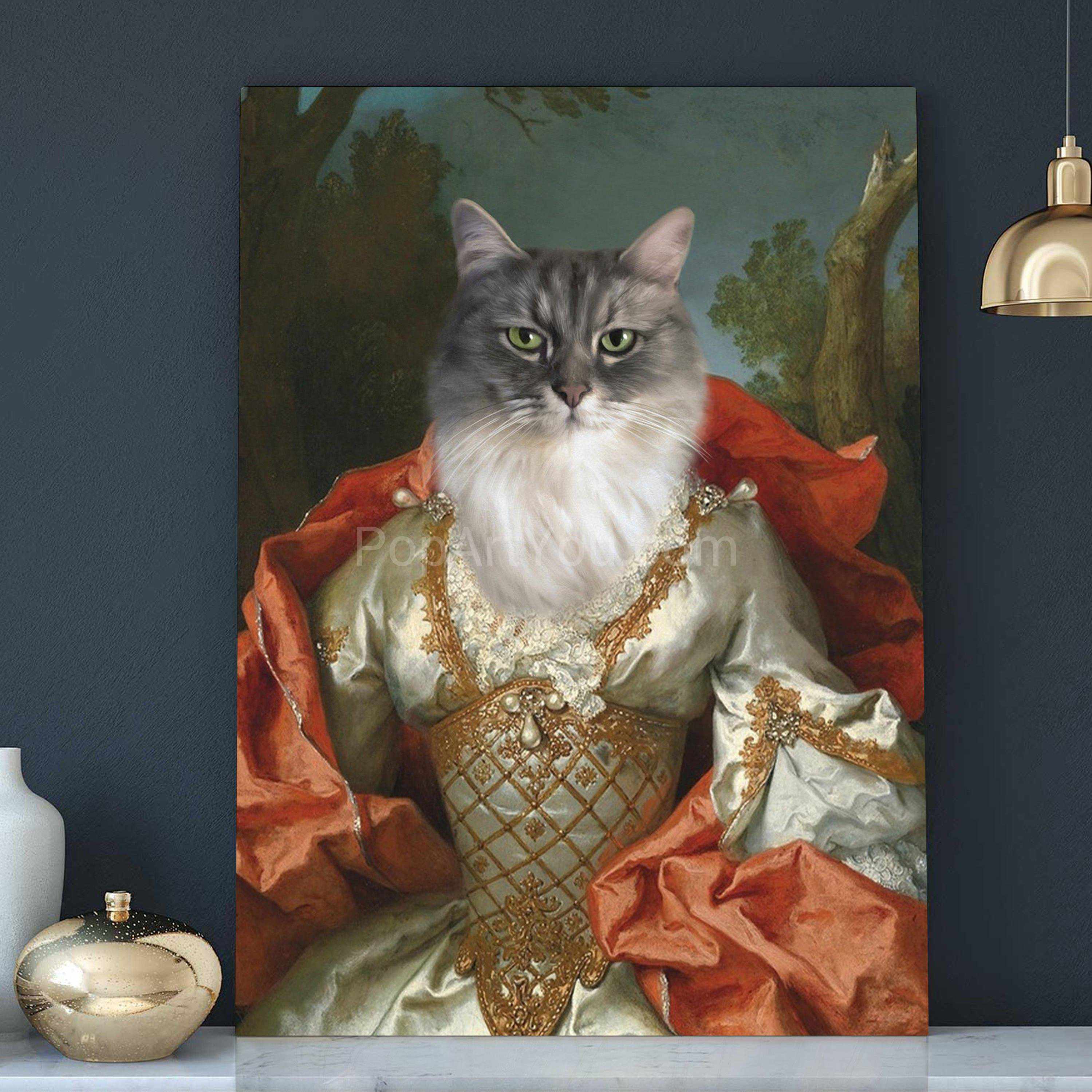 The Queen - custom cat canvas