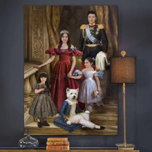 Load image into Gallery viewer, The second Universal family template with pets in attire for any family combination portrait
