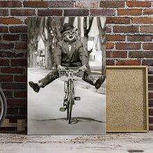 Load image into Gallery viewer, Funny cyclist retro pet portrait
