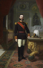 Load image into Gallery viewer, The portrait shows a man dressed in regal officer&#39;s attire
