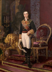 The portrait shows a man dressed in royal clothes