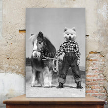 Load image into Gallery viewer, The pony tamer retro pet portrait

