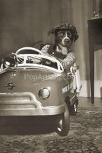 Load image into Gallery viewer, Toy Fire Truck retro pet portrait

