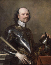 Load image into Gallery viewer, The portrait shows a man dressed in renaissance regal attire with armor
