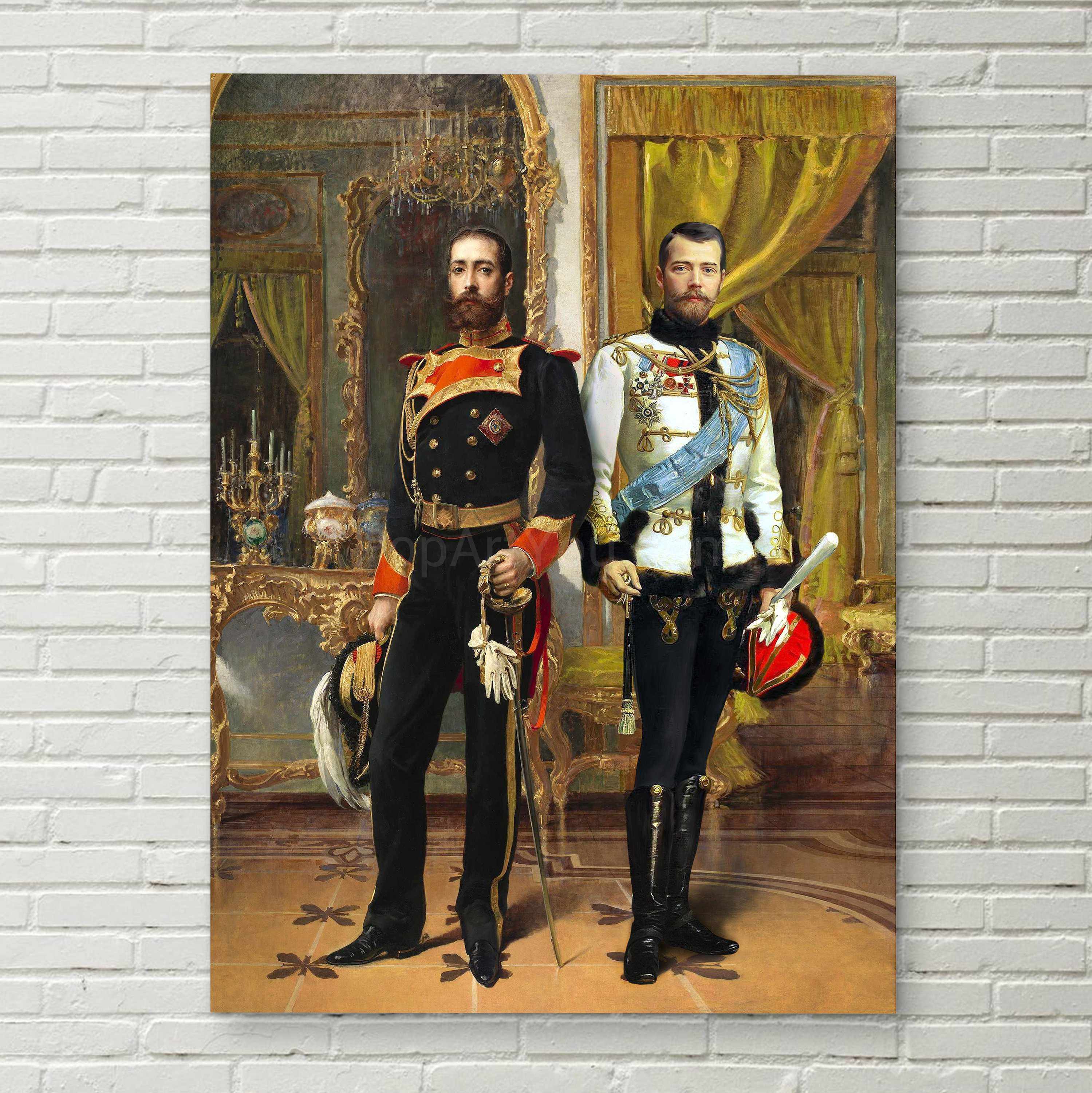 Nicholas II with a friend group of men portrait – PopArtYouShop