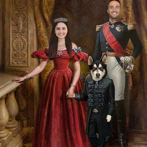 The second Universal family template with pets in attire for any family combination portrait