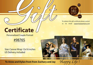 Gift certificate for Custom Couple Portrait