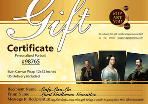 Gift certificate for Custom Man / Woman Portrait