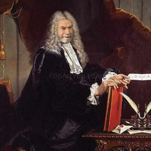 Load image into Gallery viewer, The portrait shows an elderly man dressed in renaissance regal attire holding a red book in his hands
