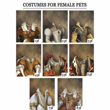 Load image into Gallery viewer, A portrait of a Woman with Pets with a wide choice of attire
